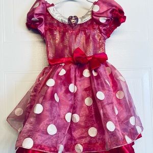 Disney Store MINNIE MOUSE Pink Costume Dress Up Polka Dot Toddler Girl 2 2T